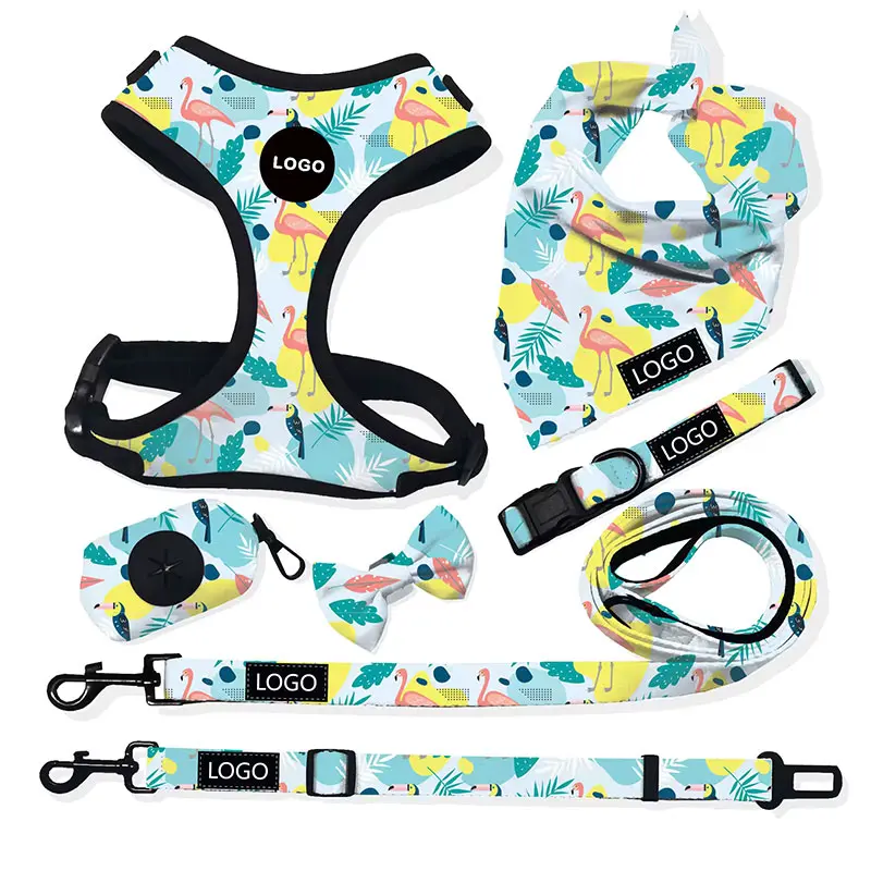 Customizable Puppy & Dog Harness and Collar Set – Personalized Step-In Vest for Pets