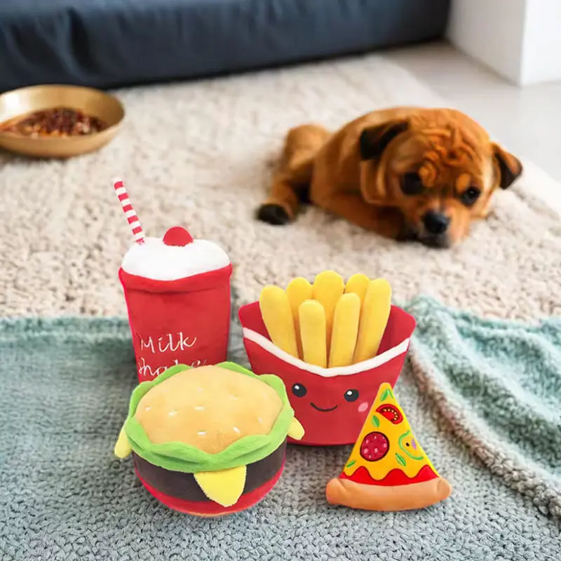 Eco-Conscious Durable Squeaky Plush Hamburger Dog Toy – Top Seller for Pets