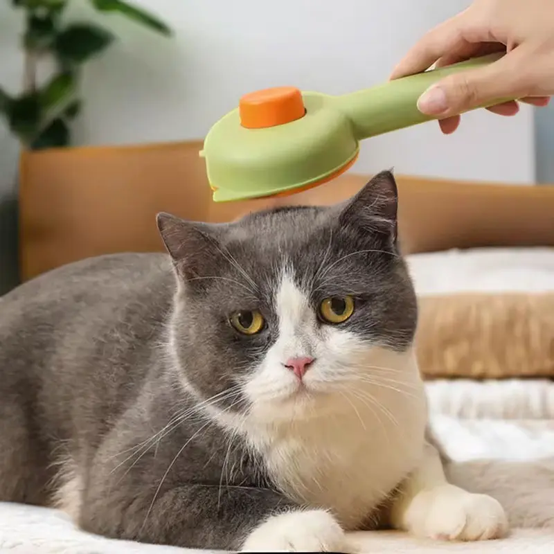 Self-Cleaning One-Button Pet Hair Comb – Convenient Rechargeable Grooming Brush for Dogs, Cats, and Small Animals